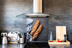Glass kitchen backsplash BS22 Bakery products Series: Baguette Bread