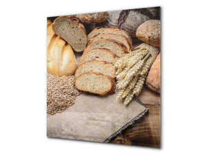 Glass kitchen backsplash BS22 Bakery products Series: Wheat Bread Bread 12
