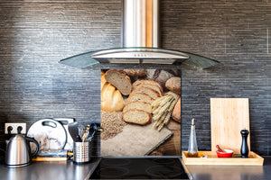Gehärtete Glasrückwand – Glasrückwand mit aufgedrucktem kunstvollen Design BS22 Serie Backwaren:  Wheat Bread Bread 12