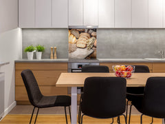 Glass kitchen backsplash BS22 Bakery products Series: Wheat Bread Bread 12