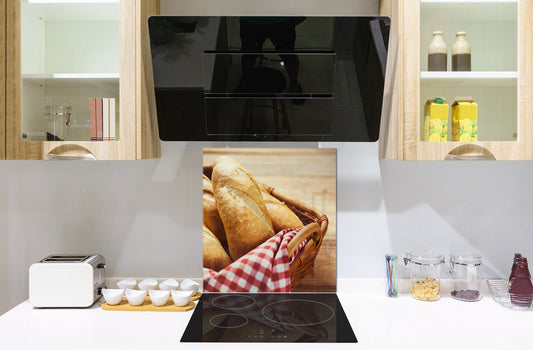 Glass kitchen backsplash BS22 Bakery products Series: Bread Bread Rolls 2