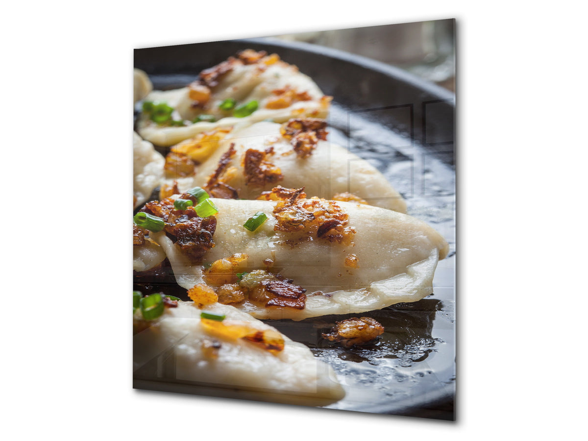 Printed tempered glass backsplash – BS23 European tradicional food Series: Dumplings 1