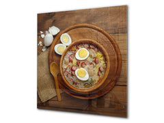 Printed tempered glass backsplash – BS23 European tradicional food Series: Sour Soup With Egg  1