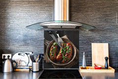 Printed tempered glass backsplash – BS23 European tradicional food Series: Grilled Sausage