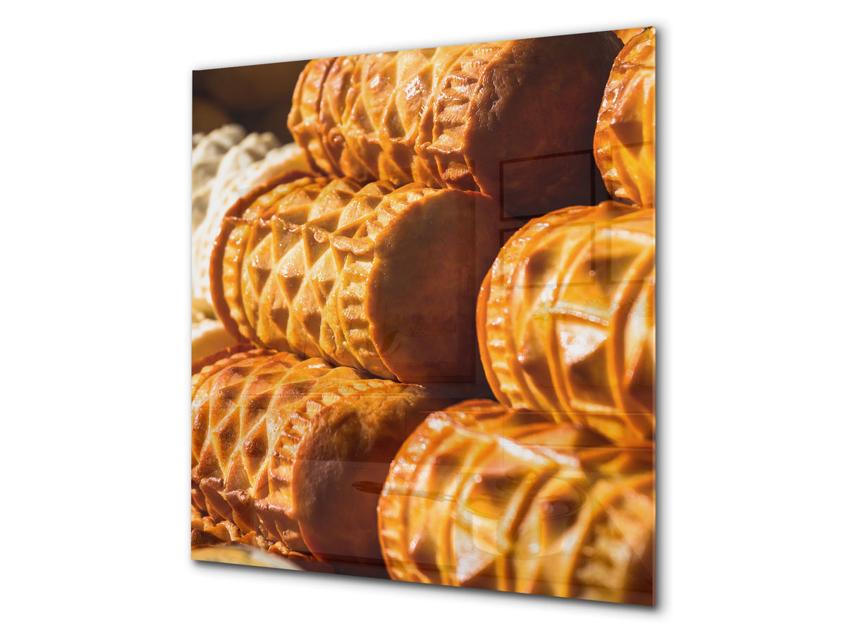 Printed tempered glass backsplash – BS23 European tradicional food Series: Cheese Oscypek 1