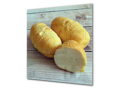 Printed tempered glass backsplash – BS23 European tradicional food Series: Cheese Oscypek 2