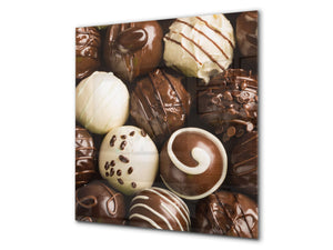 Glasrückwand mit atemberaubendem Aufdruck – Küchenwandpaneele aus gehärtetem Glas BS07 Serie Desserts:  Sweets Chocolates 1