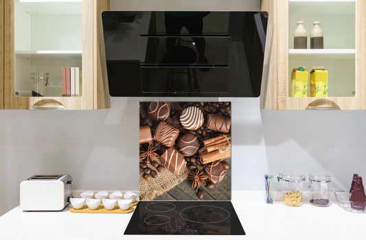 Tempered glass Cooker backsplash BS07 Desserts Series: Sweets Chocolates 2