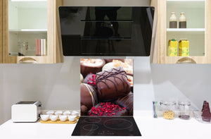 Pantalla anti-salpicaduras cocina – Frente de cocina de cristal templado – BS07 Serie desiertos: Dulces Chocolates 3