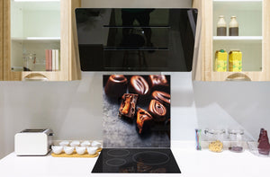 Pantalla anti-salpicaduras cocina – Frente de cocina de cristal templado – BS07 Serie desiertos: Dulces Chocolates 4