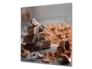 Tempered glass Cooker backsplash BS07 Desserts Series: Chocolate Sweets