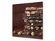 Paraschizzi fornelli vetro temperato – Pannello in vetro – Paraspruzzi lavandino BS07 Serie dessert: Cioccolato alle noci
