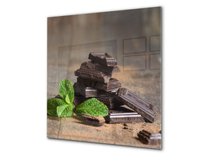 Tempered glass Cooker backsplash BS07 Desserts Series: Mint Chocolate
