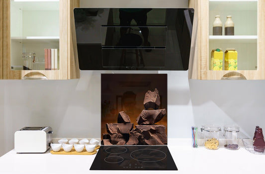 Tempered glass Cooker backsplash BS07 Desserts Series: Chocolate Brown