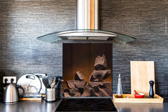 Panneau en verre de sécurité de cuisine BS07 Série desserts: Chocolat brun