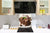 Paraschizzi fornelli vetro temperato – Pannello in vetro – Paraspruzzi lavandino BS07 Serie dessert: Torta al cioccolato