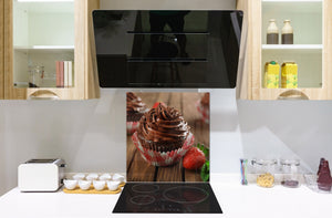 Panneau en verre de sécurité de cuisine BS07 Série desserts: Petit gâteau muffin 1