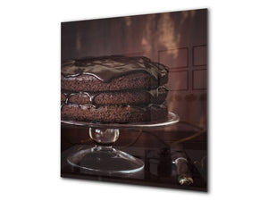 Glasrückwand mit atemberaubendem Aufdruck – Küchenwandpaneele aus gehärtetem Glas BS07 Serie Desserts:  Cake Cake