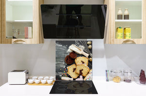 Pantalla anti-salpicaduras cocina – Frente de cocina de cristal templado – BS07 Serie desiertos: Pastel De Magdalena