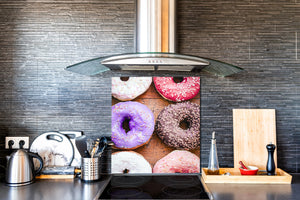 Stunning printed Glass backsplash BS06 Pastries and sweets: Donut Donut