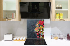 Stunning printed Glass backsplash BS06 Pastries and sweets: Scattered Sweets
