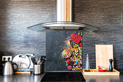 Stunning printed Glass backsplash BS06 Pastries and sweets: Scattered Sweets