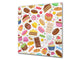 Stunning printed Glass backsplash BS06 Pastries and sweets: Candy Sweets 2