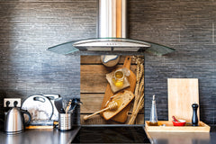 Protector antisalpicaduras – Panel de vidrio para cocina – BS06 Serie postres y dulces: Leche De Cereal De Miel