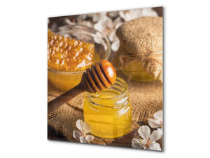 Magnifico paraschizzi in vetro stampato – Pannello in vetro temperato da cucina BS06 Pasticcini e dolci : Pane al miele