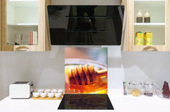 Stunning printed Glass backsplash BS06 Pastries and sweets: Spoon For Honey Honey