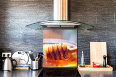 Stunning printed Glass backsplash BS06 Pastries and sweets: Spoon For Honey Honey