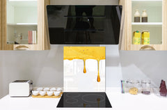 Stunning printed Glass backsplash BS06 Pastries and sweets: Dripping Honey