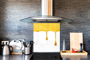 Protector antisalpicaduras – Panel de vidrio para cocina – BS06 Serie postres y dulces: Chorreando miel