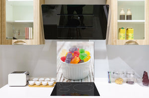 Stunning printed Glass backsplash BS06 Pastries and sweets: Colorful Jelly Beans 1