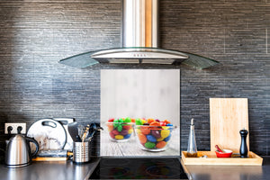 Protector antisalpicaduras – Panel de vidrio para cocina – BS06 Serie postres y dulces: Caramelos de colores