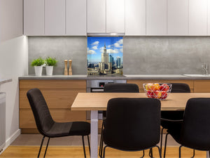 Glasrückwand mit atemberaubendem Aufdruck – Küchenwandpaneele aus gehärtetem Glas BS25 Serie Städte:  City Panorama 4
