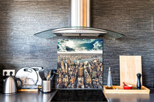 Glasrückwand mit atemberaubendem Aufdruck – Küchenwandpaneele aus gehärtetem Glas BS25 Serie Städte:  City Panorama 11