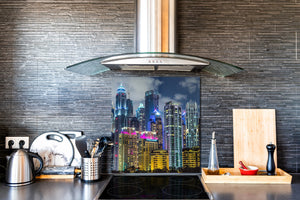 Fond en verre renforcé – Antiprojections en verre – Antiéclaboussures cuisine e salle de bain BS25 Série villes  Panorama de la ville 15
