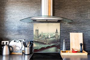 Tempered glass kitchen wall panel BS24 Bridges Series: City Panorama 16