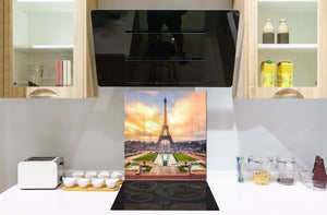 Fond en verre renforcé – Antiprojections en verre – Antiéclaboussures cuisine e salle de bain BS25 Série villes  Paris Tour Eiffel 6