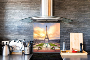 Soporte de vidrio - Placa para salpicaduras de fregadero ; Serie ciudades BS25  Torre Eiffel de París 6