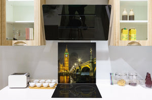Fond en verre renforcé – Antiprojections en verre – Antiéclaboussures cuisine e salle de bain BS25 Série villes  Big Ben London 3