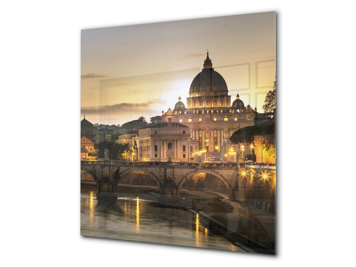 Magnifico paraschizzi in vetro stampato – Pannello in vetro temperato da cucina BS24 Serie ponti: Panorama della città 20