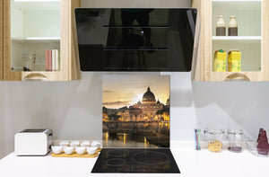 Magnifico paraschizzi in vetro stampato – Pannello in vetro temperato da cucina BS24 Serie ponti: Panorama della città 20