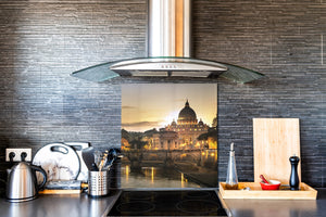 Tempered glass kitchen wall panel BS24 Bridges Series: City Panorama 20