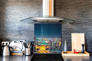 Glasrückwand mit atemberaubendem Aufdruck – Küchenwandpaneele aus gehärtetem Glas BS25 Serie Städte:  City Panorama 22