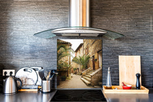 Glasrückwand mit atemberaubendem Aufdruck – Küchenwandpaneele aus gehärtetem Glas BS25 Serie Städte:  Streets Of The World 6
