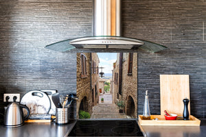 Glasrückwand mit atemberaubendem Aufdruck – Küchenwandpaneele aus gehärtetem Glas BS25 Serie Städte:  Streets Of The World 8