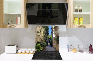 Fond en verre renforcé – Antiprojections en verre – Antiéclaboussures cuisine e salle de bain BS25 Série villes  Rues du Monde 9
