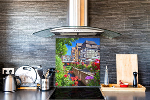 Glasrückwand mit atemberaubendem Aufdruck – Küchenwandpaneele aus gehärtetem Glas BS25 Serie Städte:  Streets Of The World 11
